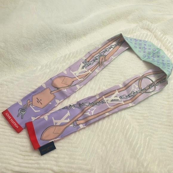 LV Silk Monogram Gradient By The Pool Bandeau Purple and Blue - Picture 3 of 5